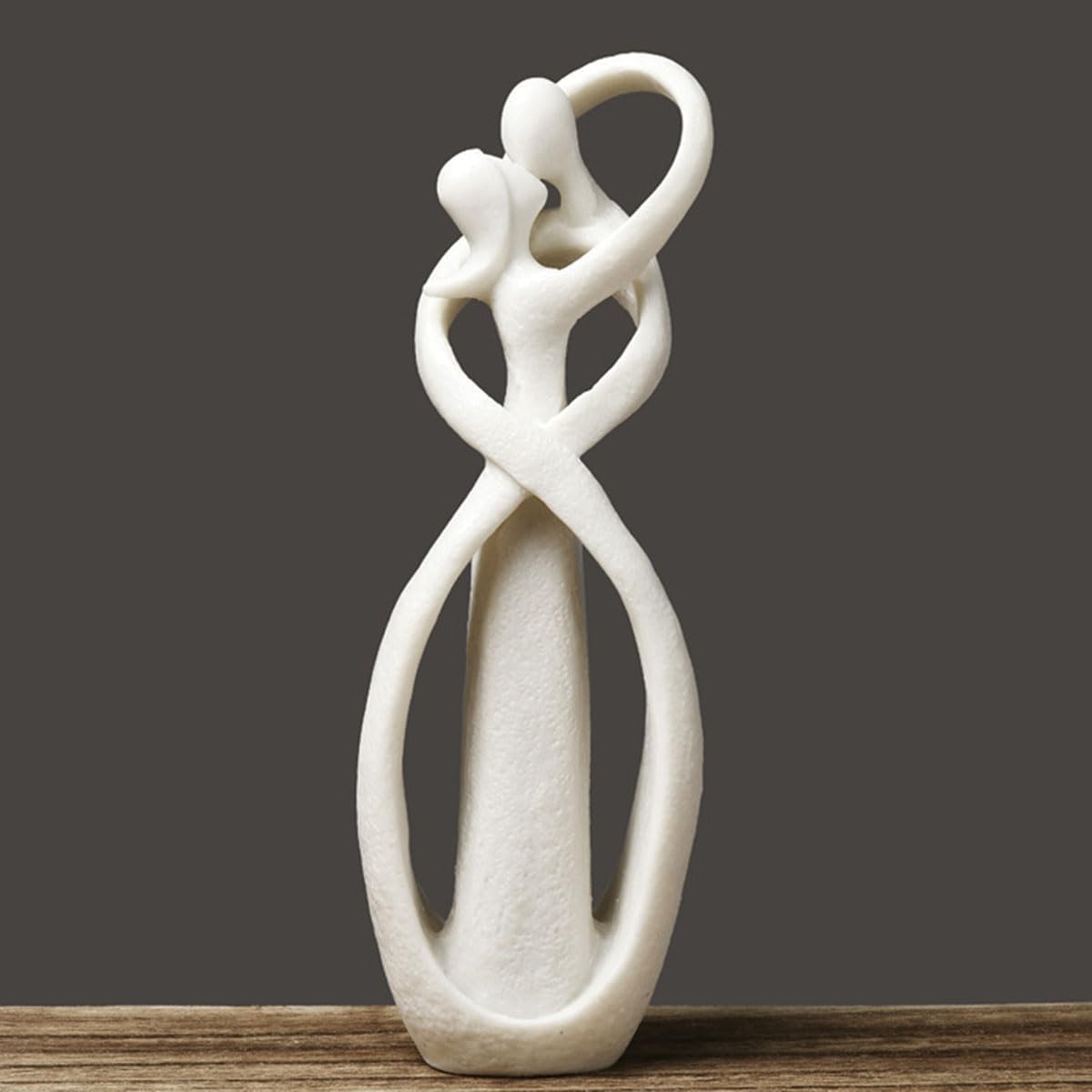 PIGPIGFLY Couple Hugging Statue, Decorative Figures, Living Room, Home Store Decoration, Modern Abstract Art Sculptures Decoration, Office Decorations, Polyresin, Gift(White