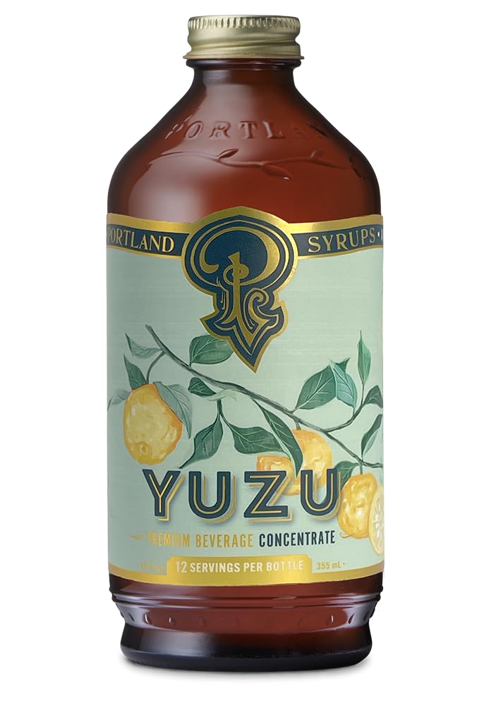 Portland Syrups Yuzu Syrup - Premium Beverage Concentrate for Delicious Cocktails, Mocktails, Tea, Soda, Coffee Drinks, Baking, and More - 12 oz with 12 Servings (Pack of 1)