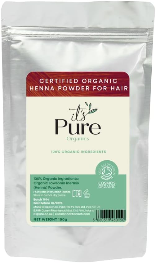 It's Pure Certified Organic Pure Henna Powder 200g