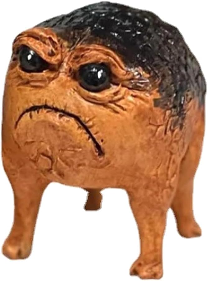 BYCUFF Grumpy Frog Toad Statue - Angry Outdoor Garden Yard Decor - Fun Novelty Home Office Frog Decor Sculpture