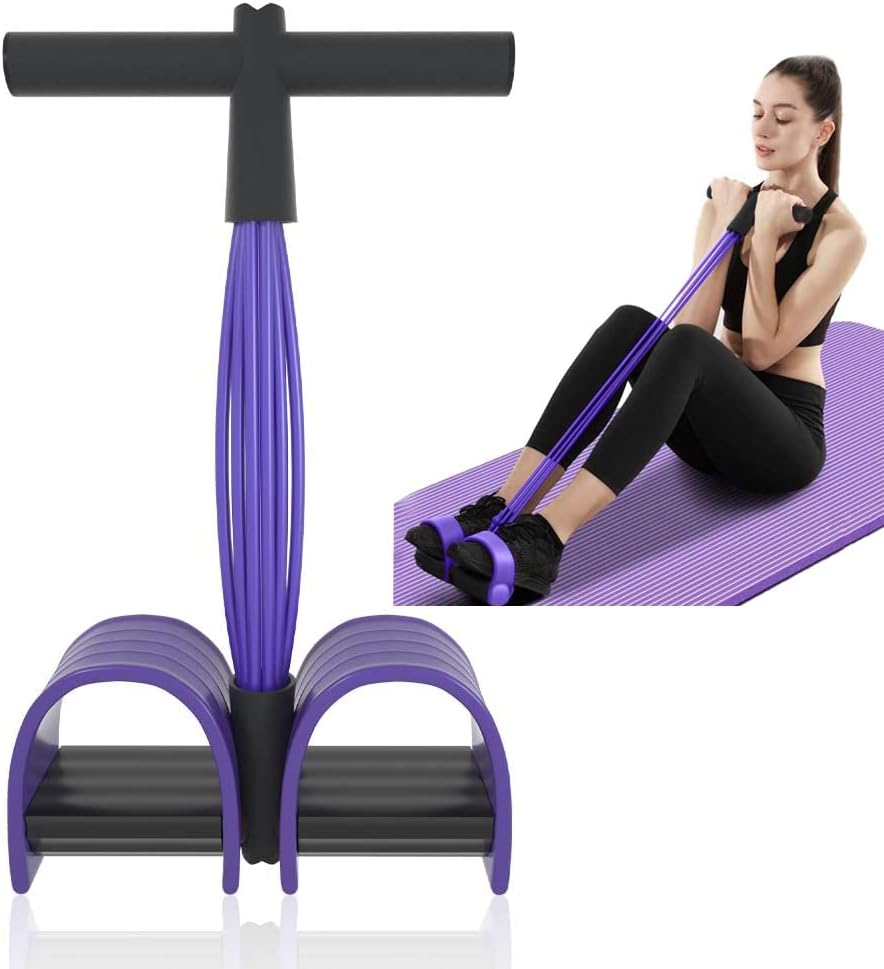 Abdominal Trainer, Sit-Up Training Equipment, Bodybuilding Expander, Full Body Trainer for Home, 6 Tubes, Elastic Pull Rope, Multifunctional Leg Exerciser for Fitness, Weight Loss, Training, Yoga