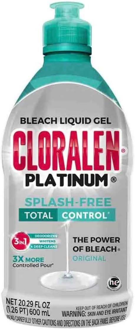Cloralen Platinum Splash Free Bleach Liquid Gel, 20.29 fl oz