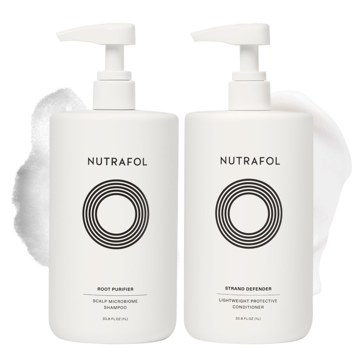 Nutrafol Shampoo and Conditioner, Cleanse and Hydrate Hair and Scalp, Improves Hair Volume, Strength and Texture, Physician-formulated for thinning hair. Color Safe, Sultate Free - 1 Liter Bottle