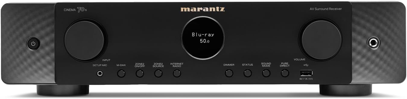 Marantz Cinema 70s Slimline 7.2 Channel AV Receiver Powered by HEOS™ with Dolby Atmos, 50 W, 8K, and 6 HDMI Inputs