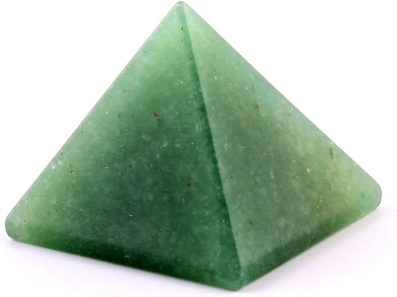 Green aventurine 1.5inch Natural Pyramid Carved Chakra Healing Crystal Reiki Stone Top Quality Gemstone Radiation Deflection Home Decor Gift Decoration Crafts (Green aventurine)