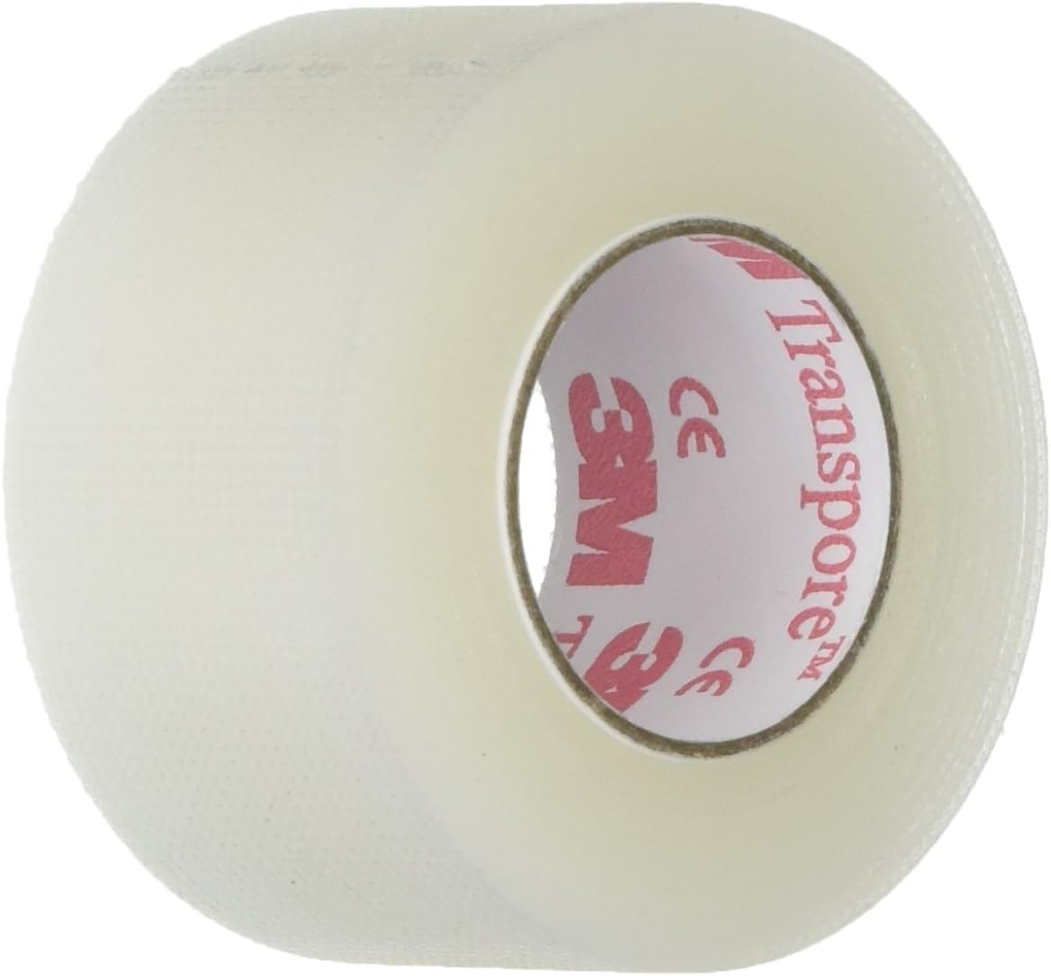 3M Transpore Clear 1-Inch Wide First Aid Tape, 10-Yard Roll (2 Rolls), Model:1527-1