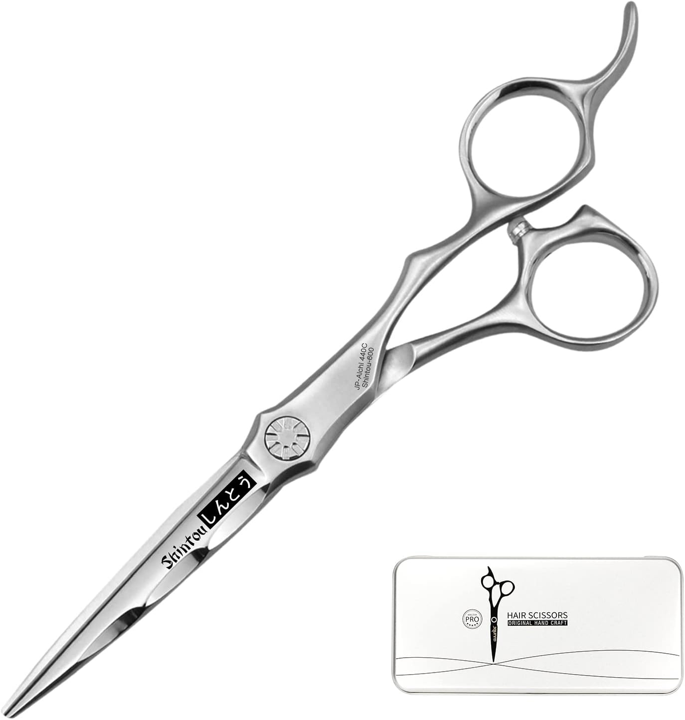 6.0 Inches Hair Scissors Professional, Japanese 440C, Convex Sharp Edge | Japanese Aichi SUS440C stainless steel, Wet & Dry Cut, Premium Salon Level