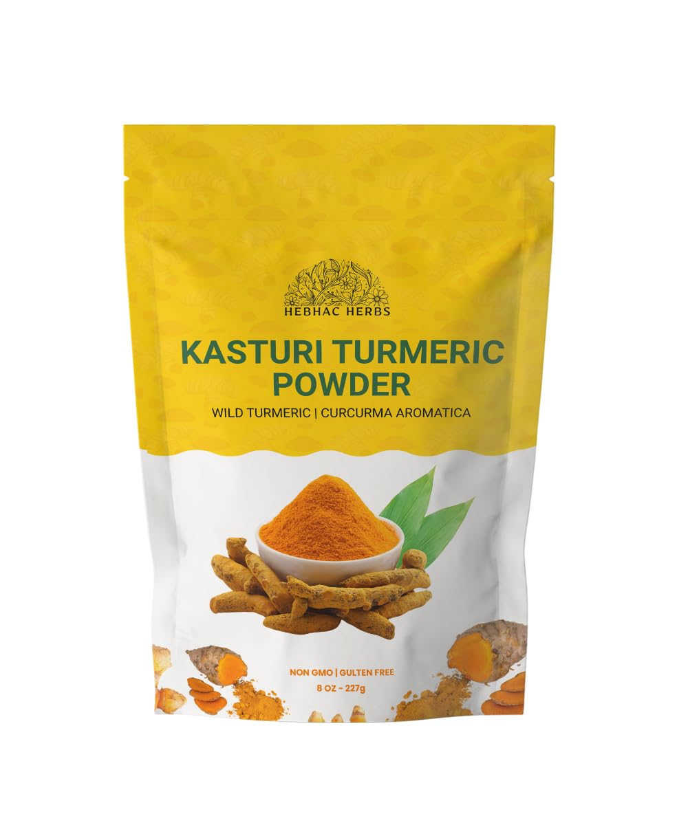 Kasthuri Manjal Powder for Skin and Face Care| Wild Turmeric powder | Curcuma Aromatica | Helps Acne skin (8 oz)