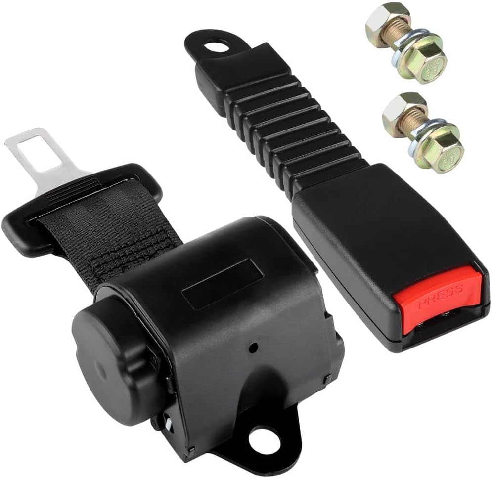 Retractable 61" DOT Seatbelts, Universal 2 Point Adjustable Seat Belts for Golf Carts EZGO, Yamaha, Club Car, ICON, Star, Zone Golf Carts (1 Set)