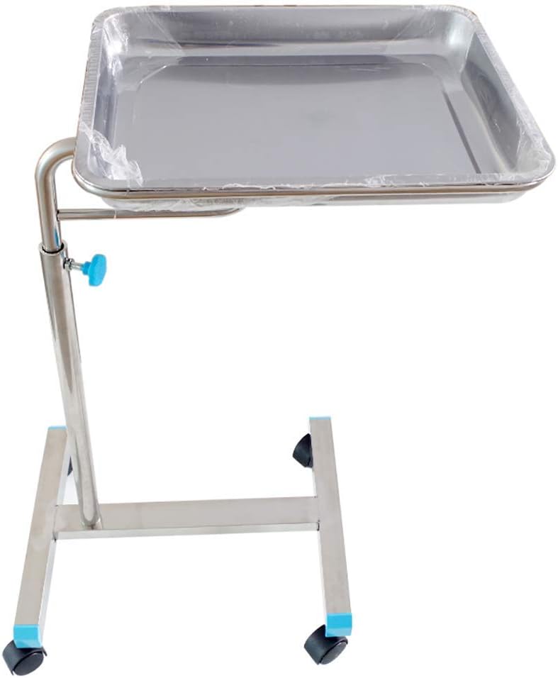 MERTNK Storage Hand Trucks,Kitchen Movable Trolleys, Rolling Cart for Operating Room,Adjustable Height,Stainless Steel Surgical Tray Trolley