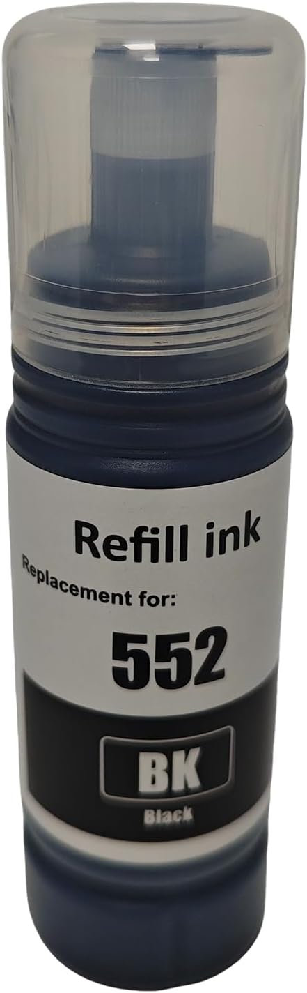 552 Ink Bottles Compatible Refill Ink Replacement for 552 T552 Work for ET-8500 ET-8550 8500 8550 Printer, 1 Black