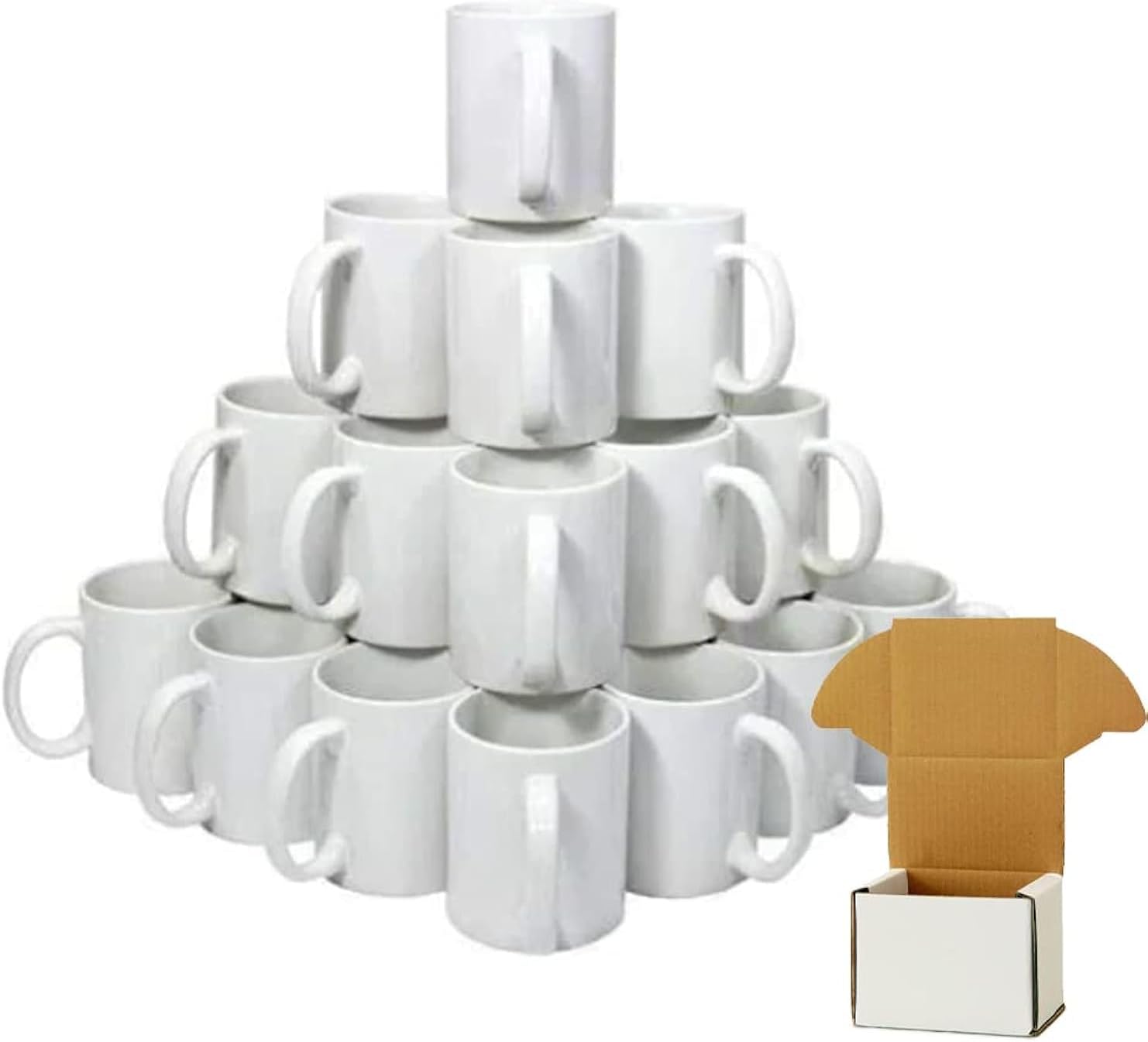 Ayn Al Madina White Sublimation Mugs 11 oz - Sublimation Cups Coated Cup Heat Press Printing Mugs with Free Smash Proof Box (36)