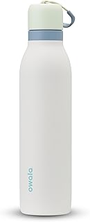 Owala FreeSip Twist Insulated Stainless Steel Water Bottle with Straw for Sports and Travel, BPA-Free, 24-oz, Green/White (Iced Breeze)