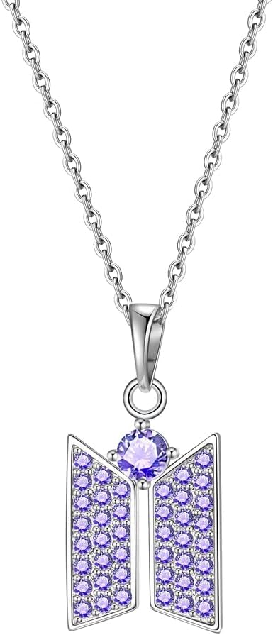 KPOP Necklace Pendant Bangtan Boys Merchandise Cubic Zirconia Jewelry for Army Fans Gift
