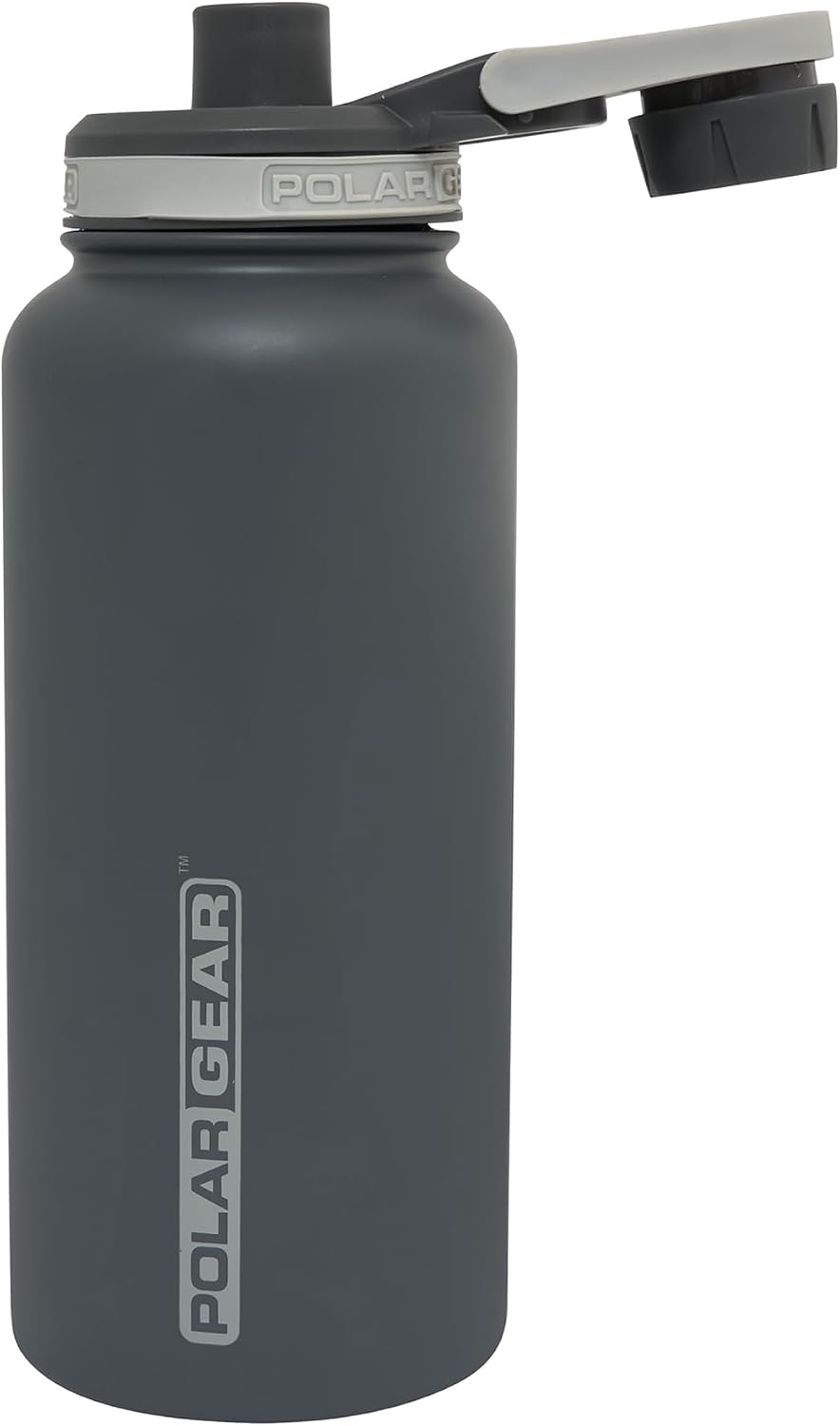 Polar Gear Stainless Steel Water Bottle 1L - Double Wall Vacuum Insulated Water Bottles with Dust Cover Screw Cap, Leakproof Metal Water Bottle, BPA Free Drinking Bottle with Carry Handle (Graphite)