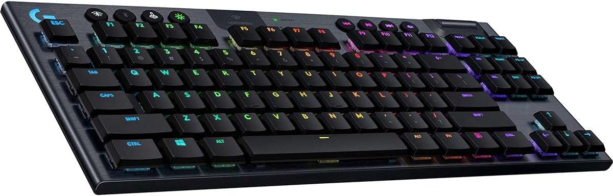 Logitech G915 TKL Tenkeyless Lightspeed Wireless RGB Mechanical Gaming Keyboard, Low Profile Switch Options, Lightsync RGB, Advanced Wireless and Bluetooth Support - Tactile