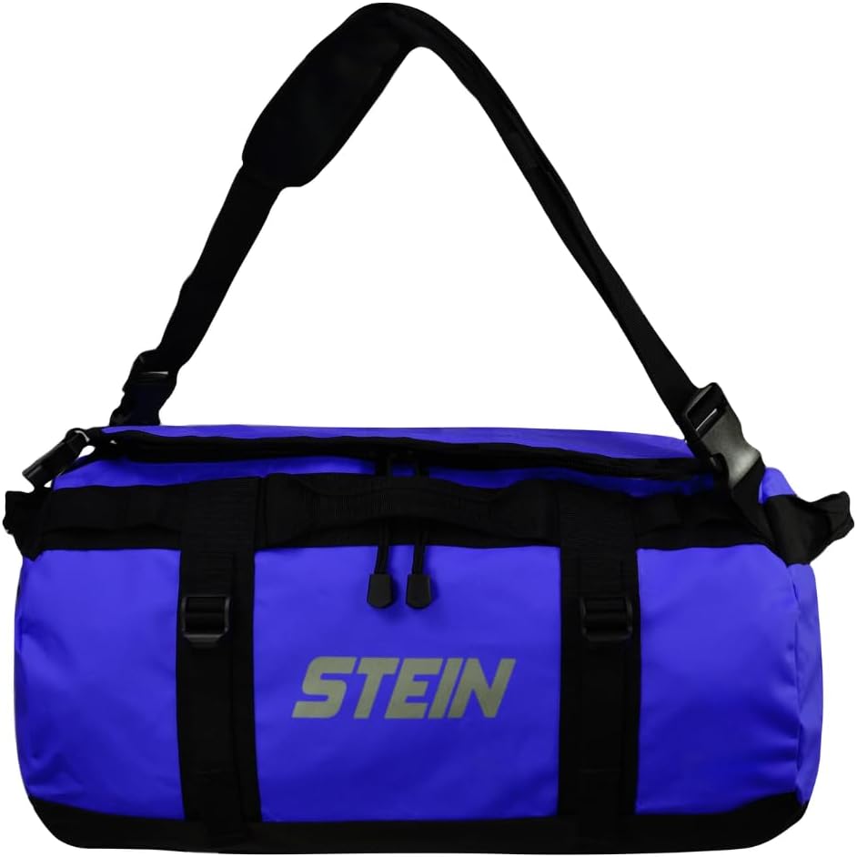 STEIN 40L, 70L, 90L Waterproof Holdall Bag & Rucksack, Durable PVC for Outdoors, Camping, Sports (70L, Blue)