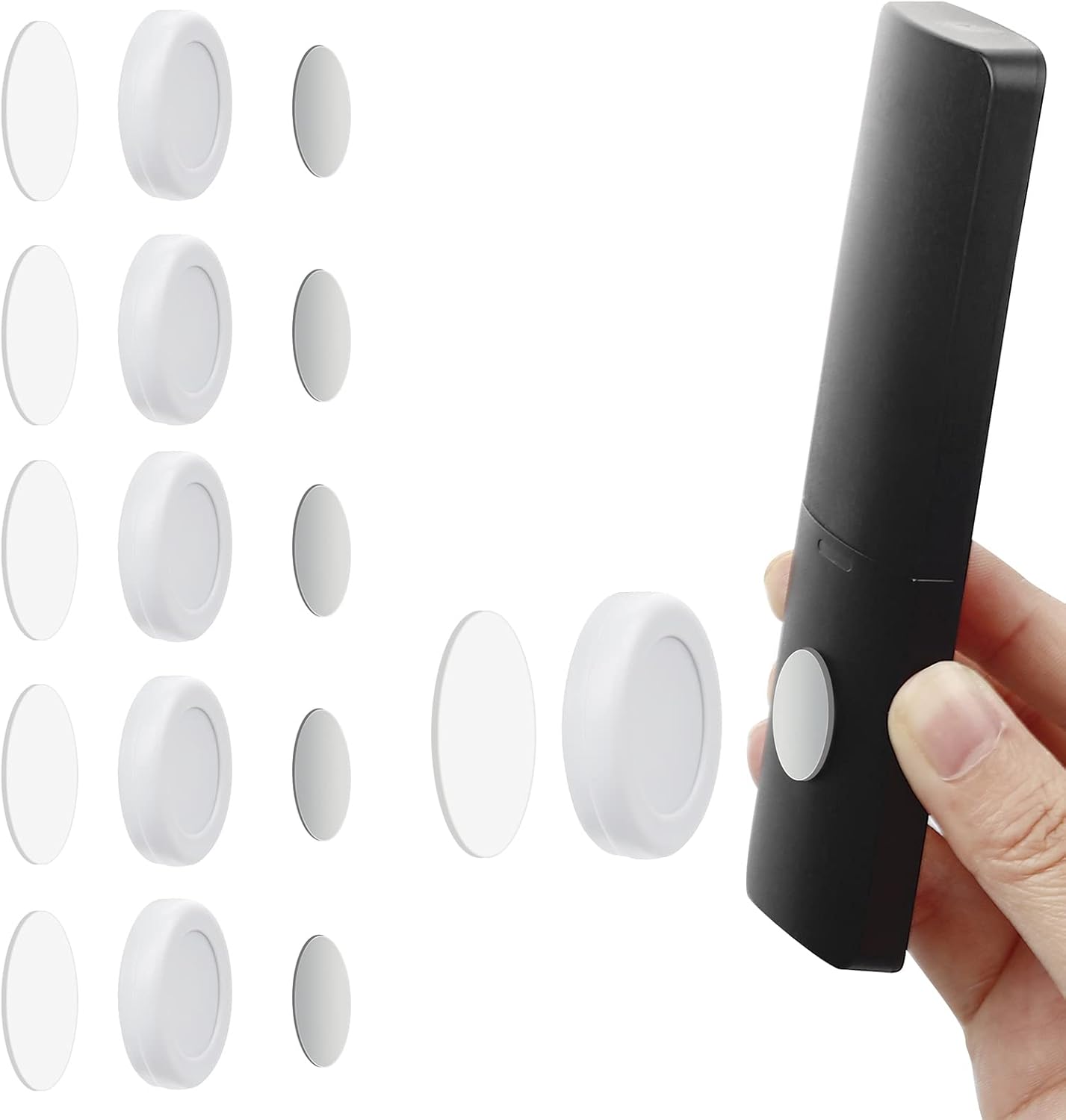 WALLFID 5 Pack Magnetic Remote Control Holder Wall Mount Holders Hole-Free Phone Charging Organizer Storage Containers For Home Office School Supply Storage - strong magnet securely hold (White)