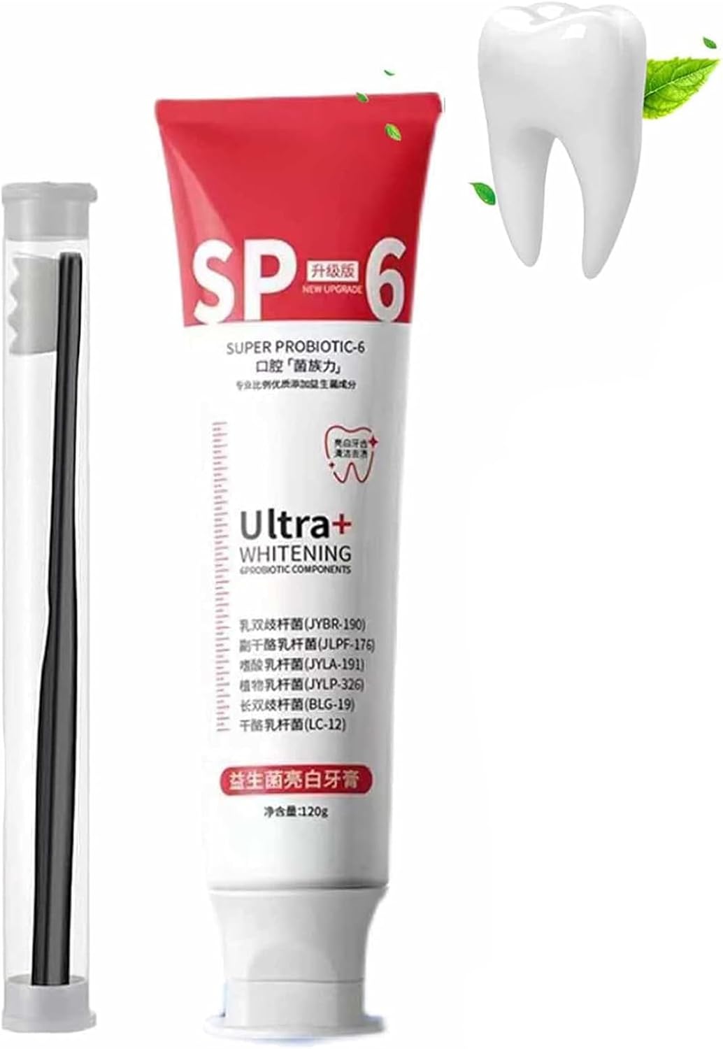 Sp-6 Ultra Whitening | Probiotic Whitening Toothpaste | Fresh Breath Deep Cleaning Care (Red)