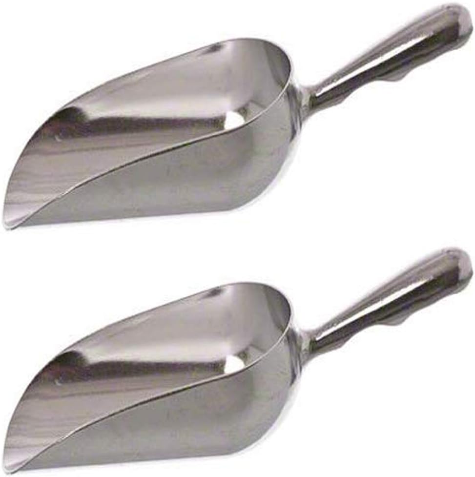 Premium Life AS-12 SET OF 2, 12 Oz. (Ounce) Bar Ice Scoop, Dry Bin Scoop, Dry Goods Scoop, Candy Scoop, Spice Scoop, Cast Aluminum