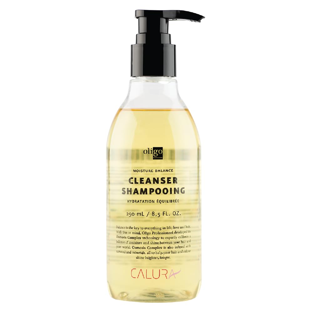 OLIGO PROFESSIONNEL - Calura Moisture Balance Cleanser - Men and Women - Paraben Free - For Oily Hair - Promotes Longevity of Color - Revitalizes Shine - Sulfate Free - Moisturizing Formula - 8.5oz