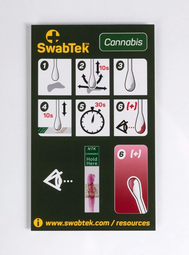 Swabtek Cannabis Test - for Detection of THC & Cannabis on Vapes, Surfaces and Edibles