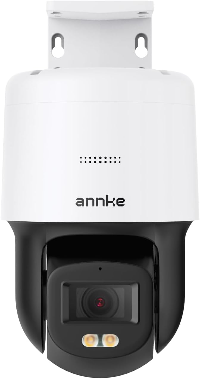 ANNKE 3K 5MP PT CCTV POE Camera, Security IP Camera Outdoor with F1.0 Ture Color Night Vision, 340° Pan 110° Tilt, 2-Way Audio, Motion Alert, Remote Access, Support Micro SD Card Slot, NCPT500
