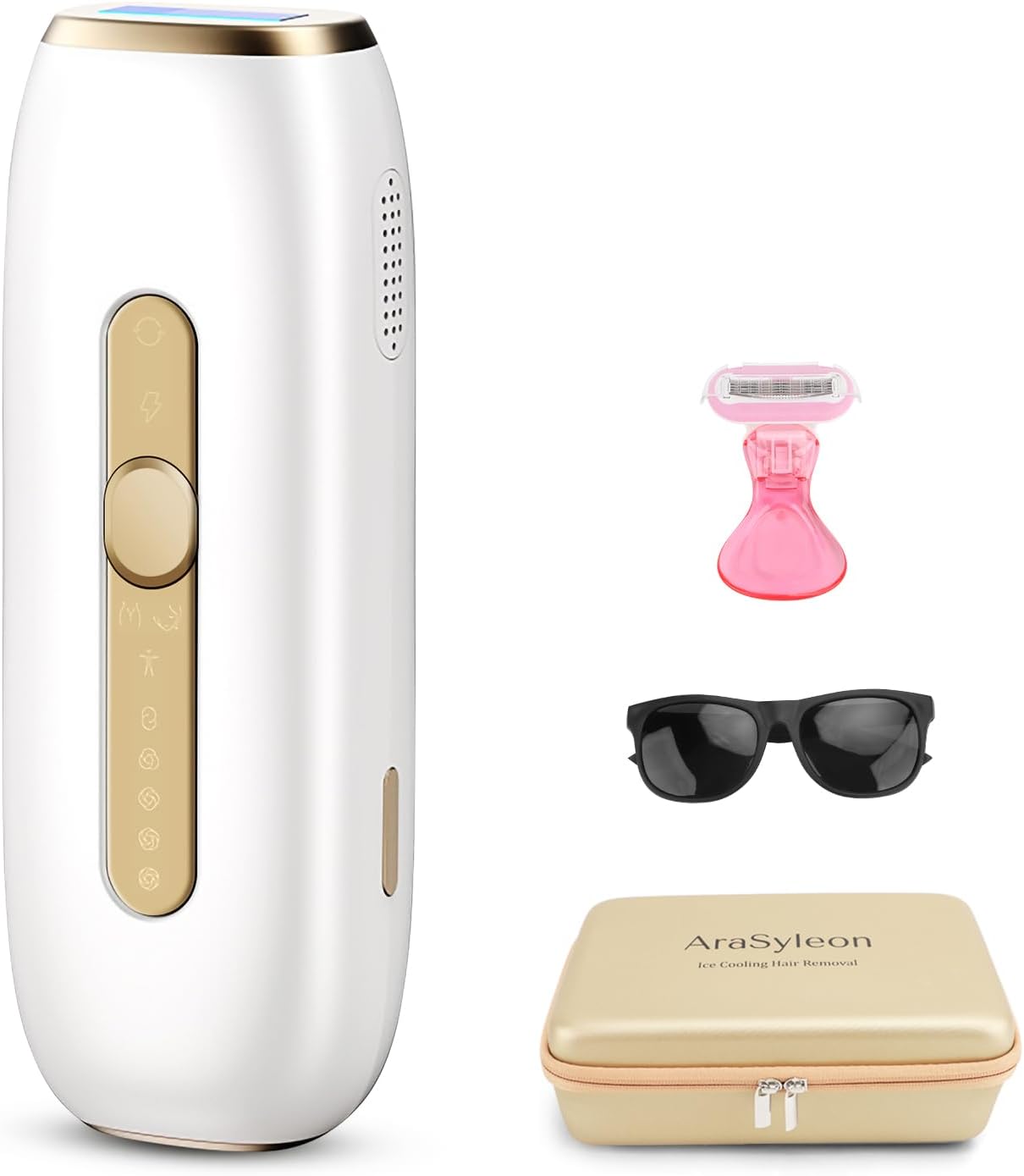 IPL Laser Hair Removal Device, Sapphire Ice-Cooling Painless Lazer Hair Remover at Home, 3 Modes/5 Levels/999,999 Flashes, Permanent Hair Removal for Women Facial, Bikini, Body | with Storage Case