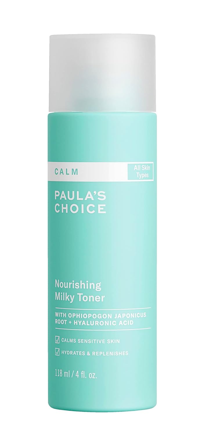 Paula’s Choice Calm Nourishing Milky Toner for Sensitive Skin, Calms + Soothes Redness, Suitable for Rosacea-Prone & Eczema-Prone Skin, Fragrance-Free & Paraben-Free, 4 Fl Oz.