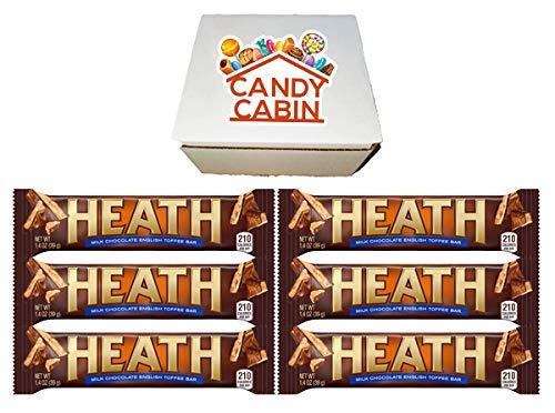 Heath Milk Chocolate Butter Toffee 1.4 Oz Candy Bar, Multiple Pack Box By CANDY CABIN (6 Pack)