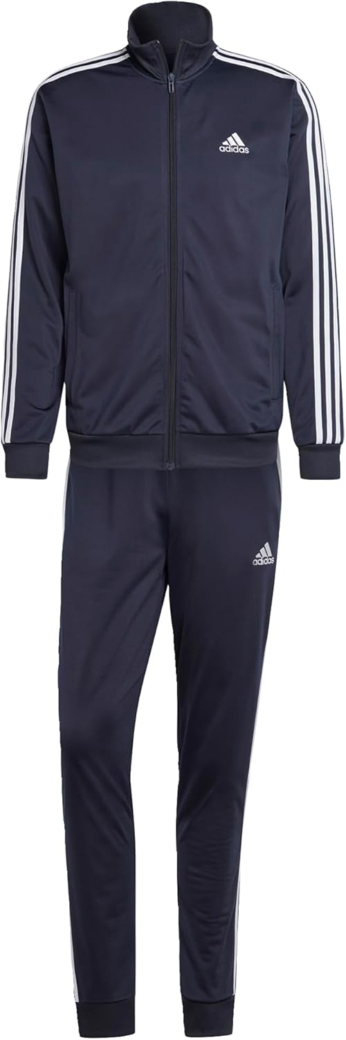 adidas Men's Size Basic 3-Stripes Tricot Track Suit