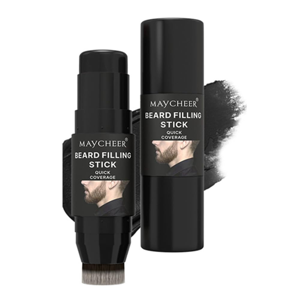 LAMUSELAND Beard Filler Pen Stick, Repair Enhance Hair Dye with High pigment Waterproof and Sweat Proof Beard Mustache Care for Men (01, M)