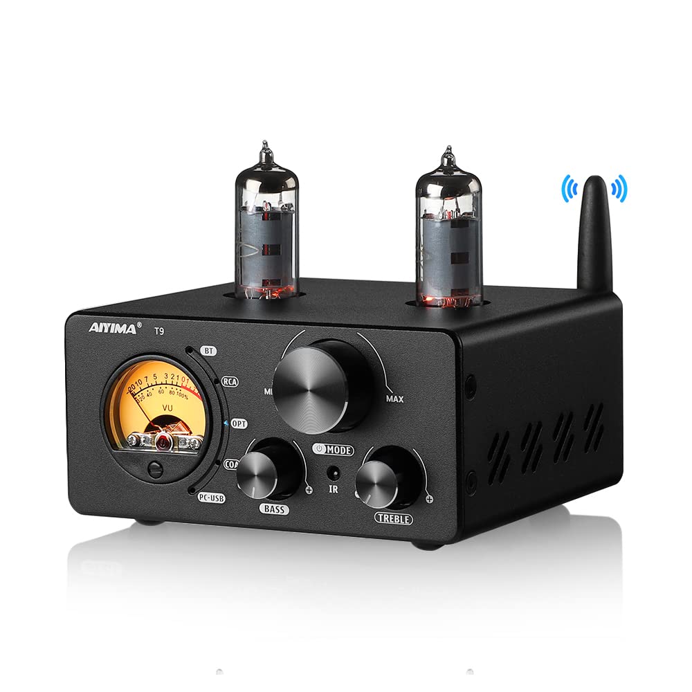 AIYIMA T9 TPA3250 200W Bluetooth DAC Stereo Tube Amplifier with VU Meter