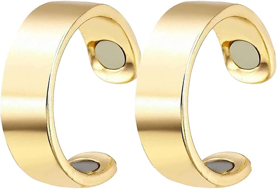 Eomsky Pack of 2 Lymphatic Drainage Rings, Adjustable Opening, Blood Sugar Control, Weight Loss & Slimming for Men & Women