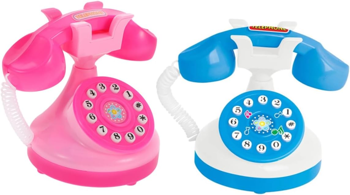 FELTECHELECTR 2pcs Realistic Boys and Girls Phone Toy Mini Mobile Phone for Pretend Play for Boy Girl's Role Playing Games Educational Toy