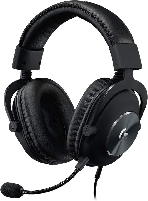 Logitech G Pro X Wired Gaming Headset: Blue VO!CE Detachable Boom Mic, DTS 7.1, 50 mm Drivers, USB/3.5mm Aux, Spare Memory Foam Ear Pads, USB DAC & Bag Included, for PC, Xbox, PS5, PS4 - Black