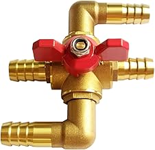 Solid Brass 5/8 Inch Heater Control Valve, Car Heater Air Conditioning Ball Valve with Switch 5/8" Hose Barb Automotive Heater Bypass Valve Fitting