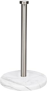 NearMoon Standing Paper Towel Holder, Kitchen Paper Towel Roll Holder- for Bathroom Kitchen Countertop, Standard or Jumbo-Sized Roll Holder (with Marble Base, Brushed Nickel)