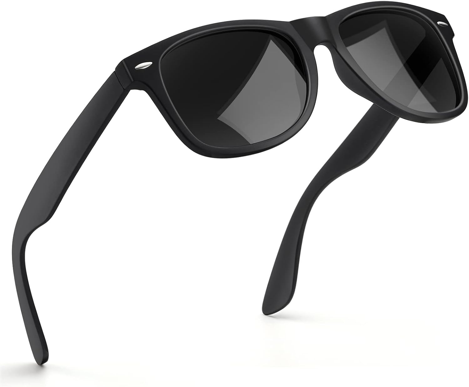 wearPro Polarised-Sunglasses-Mens-Womens-UV400-Protection Rectangular Sunglasses Retro Black Sun Glasses Unisex Classic Ultralight Shades For Cycling Driving Fishing