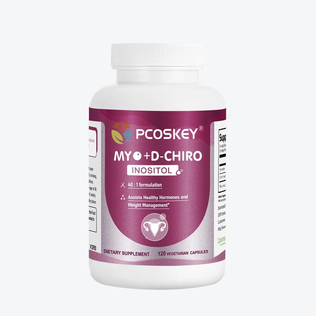 Myo-Inositol & D-Chiro Inositol Supplement for Women | Fertility Supplements for Hormonal Balance & Ovarian Health Support | Myoinositol | Ideal 40:1 Ratio | 120 Capsules
