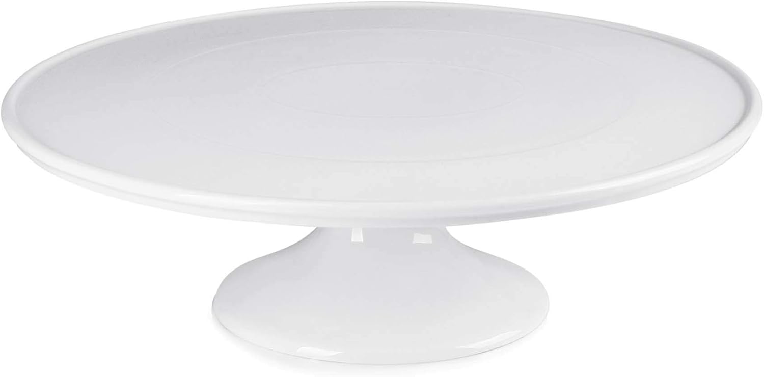 Sweese 12-Inch Porcelain Cake Stand, Round Dessert Stand, White Cupcake Stand for Parties