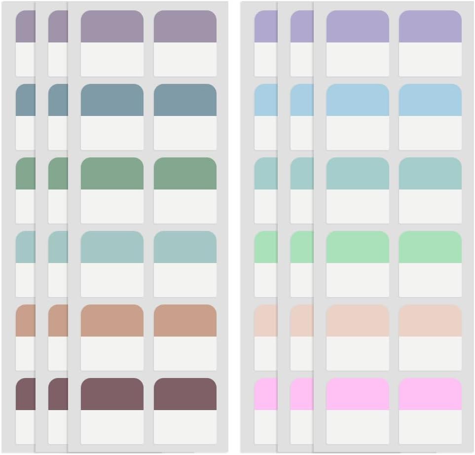 240 Pcs 1Inch Colored Book Sticky Index Tabs, Repositionable Page Tabs for Notebooks File Classification,12 Colors(1 Inch)