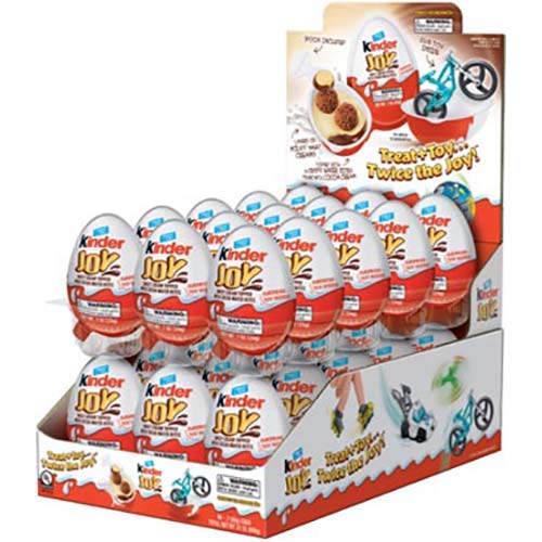 Kinder Joy T1 x 30 Sweet Cream Topped with Cocoa Wafer Bites, 0.7 Ounce -- 30 per case.