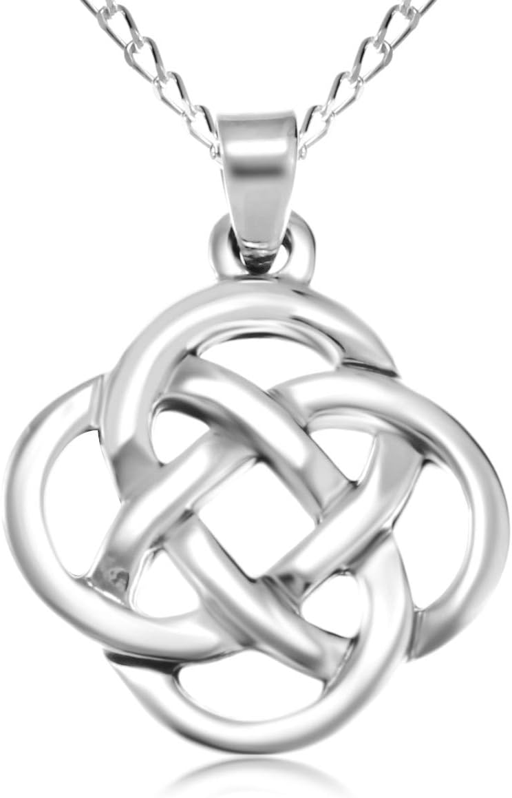 Alexander Castle Solid 925 Sterling Silver Celtic Knot Celtic Pendant Necklace for Women - Celtic Jewellery with 18" Chain & Jewellery Gift Box - 16mm