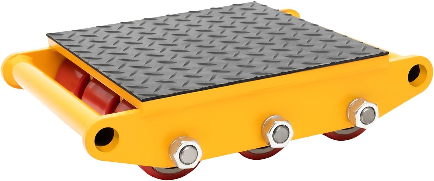 15T/33,000lbs Industrial Machinery Mover Forged Steel Mover Dolly with 9 Rollers Machinery Moving Skate Heavy Duty Skate Dolly for Homes, Logistics, Construction Sites, Supermarkets