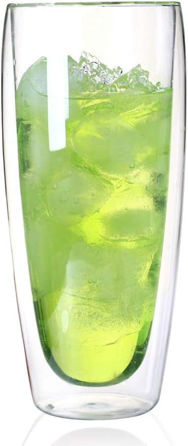 Asng Glass Coffee Mugs, Double Wall Insulated Thermal Cups Drinking Glasses For Tea/Coffee/Latte/Cappucino/Cafe/Milk (650ML/22oz)