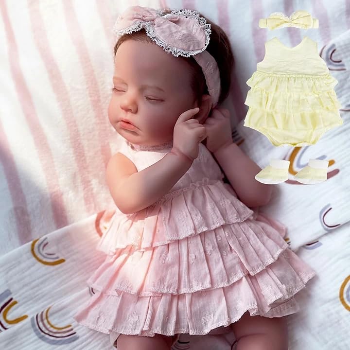 Reborn Baby Dolls Girl&Yellow Outfits Clothing