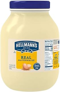 Hellmann's Real Mayonnaise Jar, Condiment for Sandwiches, Salads, Mayo Made with 100% Cage Free Eggs, Gluten Free 1 gallon 128 oz, Pack of 1