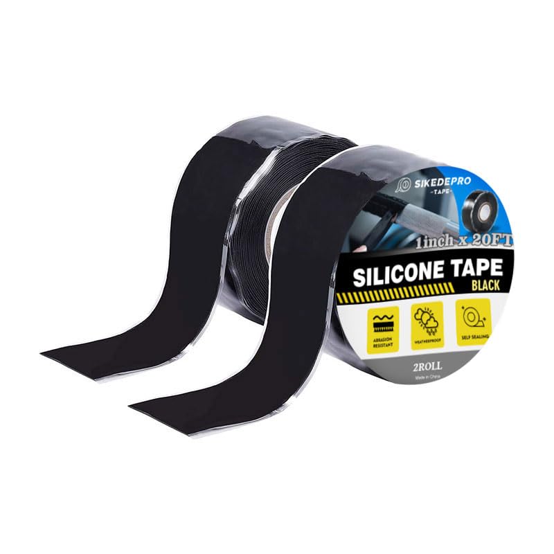 Seal Self Fusing Silicone Tape, 2 Rolls 1inx10' Weatherproof Pipe Repair Tape, Heavy Duty and Leak Proof Rubber Pipe Tape，Flex Seal Tape for Emergency Pipeline Repair/Cable Bandage/（Black）