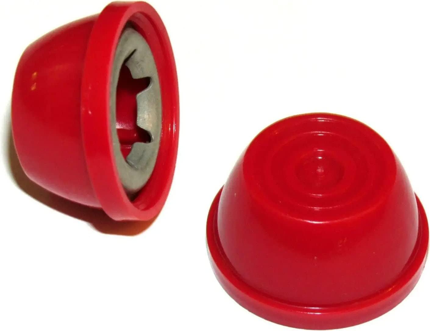 Hub Caps for Bike/TRIKES/Scooter Compatible with Popular Red Wagon Brand - fits 3/8 Axle Diameter (Red)